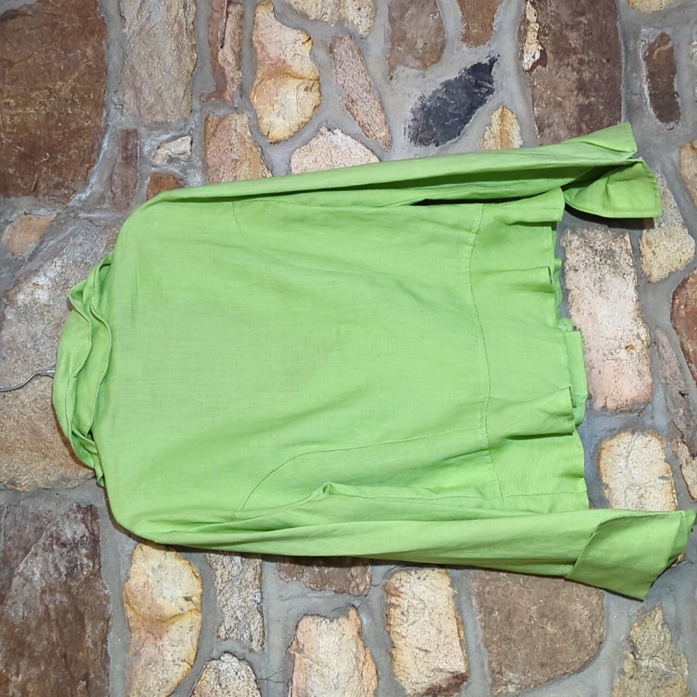 Joseph Ribkoff green Linen blouse - Picture 7 of 11